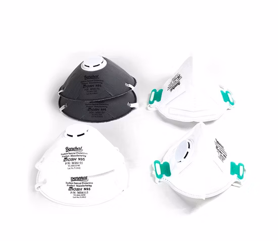Comercio al por mayor FDA Estándar Niosh N95 Cómodo Desechable 4ply Partículas Respirador Protección contra el polvo Máscaras N95