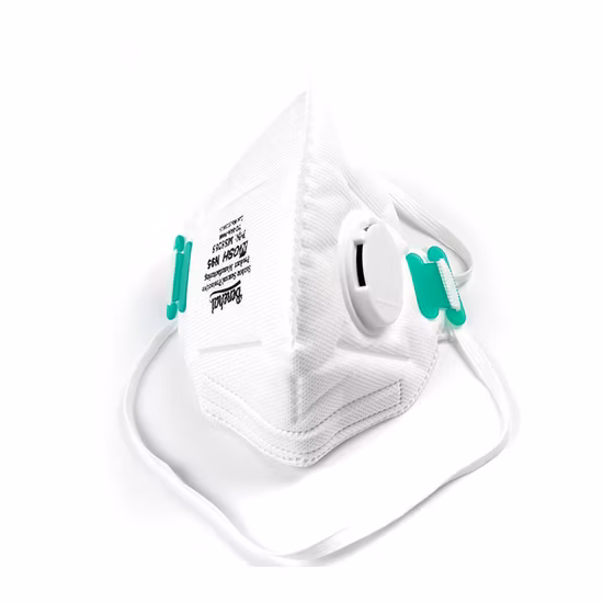 Mascarilla protectora anticontaminación desechable N95 con pliegue plano